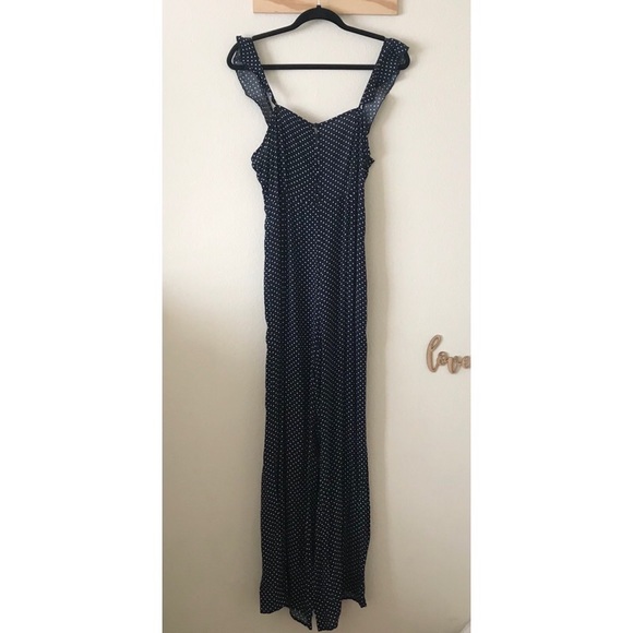 Forever 21 Navy Polka Dot Jumpsuit - Picture 1 of 6